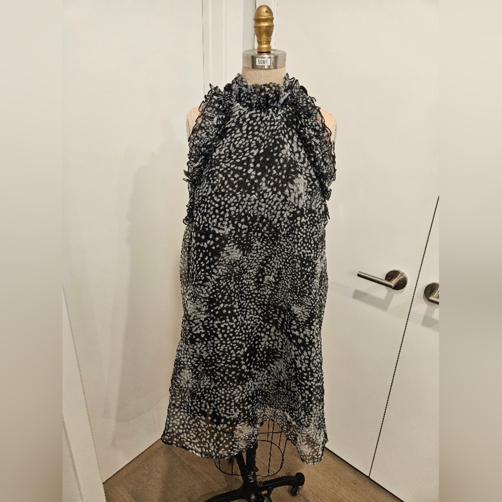 H&M Balloon Black & Gray Dress